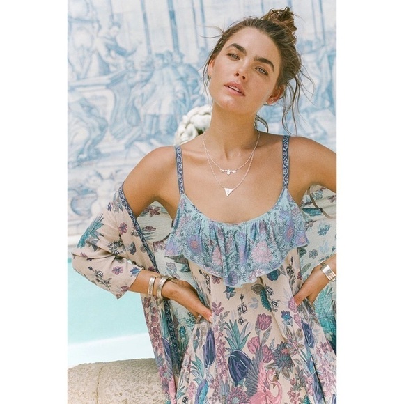 SPELL & The Gypsy Siren Song Mermaid Floral Print Mini Dress Small - Picture 11 of 11